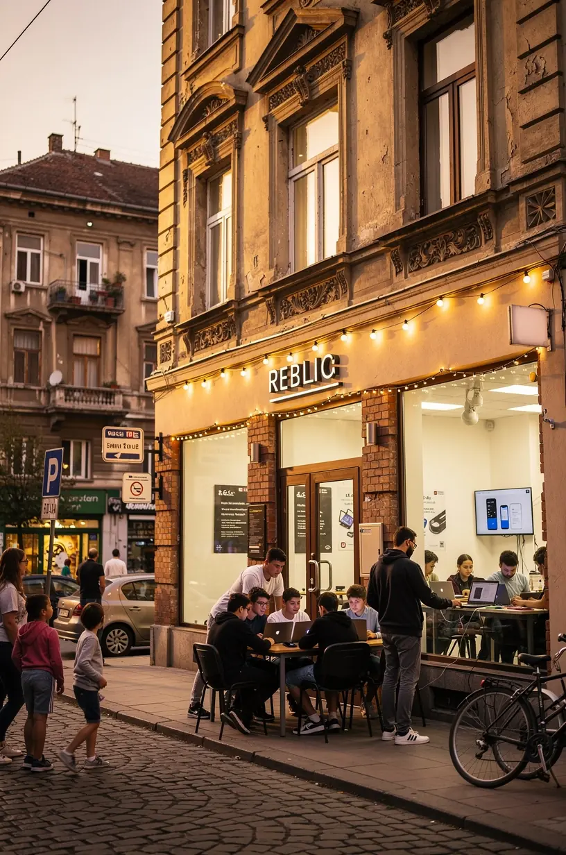 Fotografie cu panouri solare instalate pe acoperișurile caselor într-un cartier rezidențial.