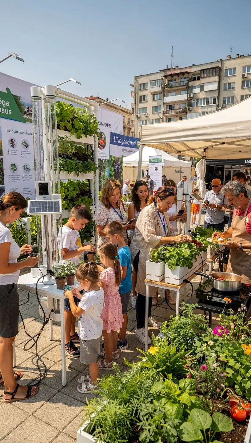 Imagine cu un sistem de iluminat stradal inteligent care optimizează consumul de energie în zone urbane.